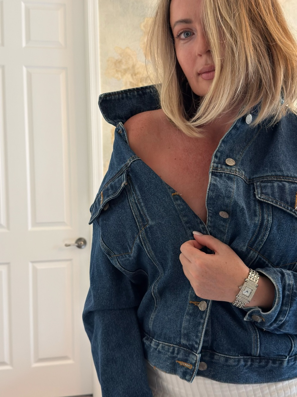 Classic vintage denim jacket by Bill Blass, size L, oversized style - Picture 2 of 6